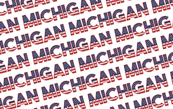 Michigan Ηνωμένες Πολιτείες αστέρια και ρίγες φόντο. 3D απόδοση — Φωτογραφία Αρχείου