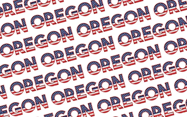 Oregon États-Unis étoiles d'état et fond rayures. Rendu 3D — Photo