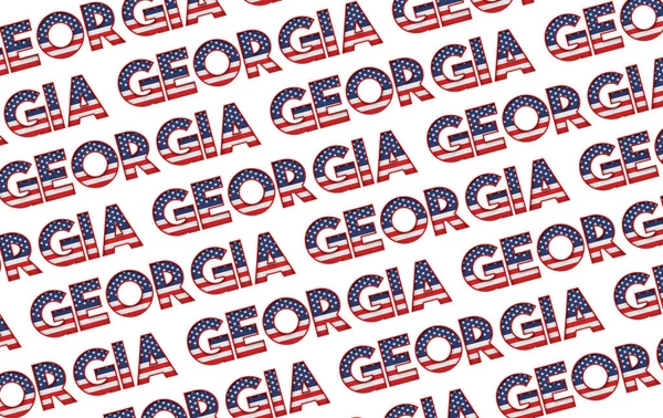 Georgia USA staat sterren en strepen achtergrond. 3D-weergave — Stockfoto