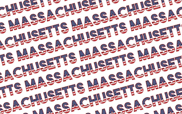 Massachusetts États-Unis étoiles d'état et fond rayures. Rendu 3D — Photo