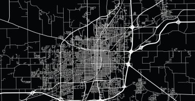 Urban vector city map of Springfield, USA. Illinois state capital clipart