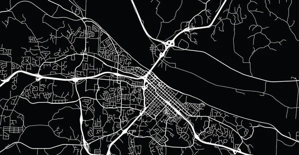 Mapa da cidade vetorial urbana de Jefferson City, EUA. Capital do Estado do Missouri — Vetor de Stock