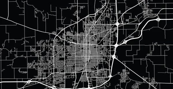 Urban vector mapa města Springfield, USA. Illinois State Capital — Stockový vektor