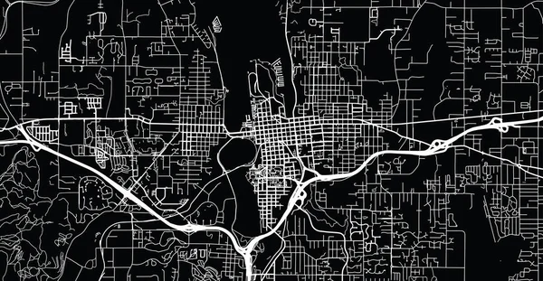 Mapa da cidade vetorial urbana de Olympia, EUA. Capital do Estado de Washington — Vetor de Stock