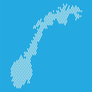 Norveç nüfusu. Çubuk şekilli insanlardan yapılmış istatistik haritası