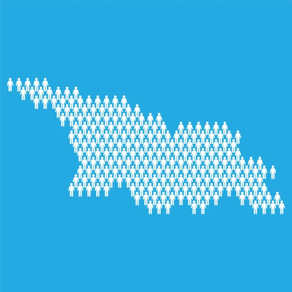 Georgia popolazione. Mappa statistica fatta da persone con figure a bastone — Vettoriale Stock