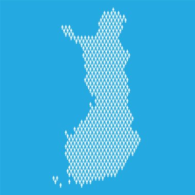 Finlandiya nüfusu. Çubuk şekilli insanlardan yapılmış istatistik haritası