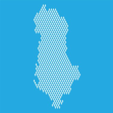 Arnavutluk nüfusu. Çubuk şekilli insanlardan yapılmış istatistik haritası