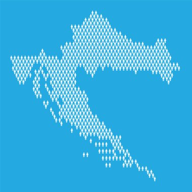 Hırvatistan nüfusu. Çubuk şekilli insanlardan yapılmış istatistik haritası