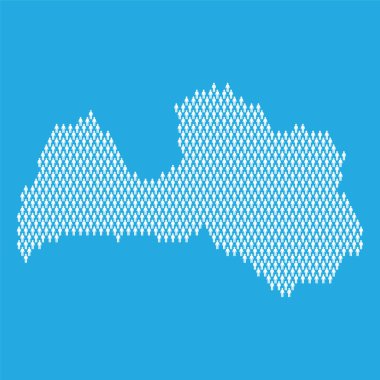 Letonya nüfusu. Çubuk şekilli insanlardan yapılmış istatistik haritası