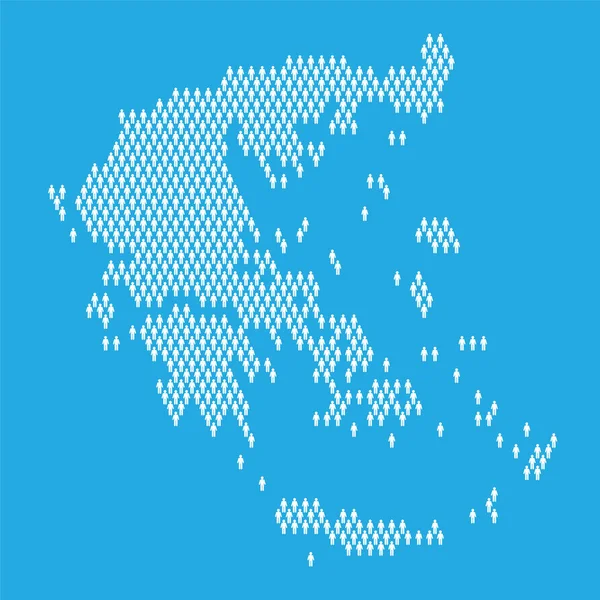 Grèce population. Carte statistique faite à partir de personnages de bâton — Image vectorielle