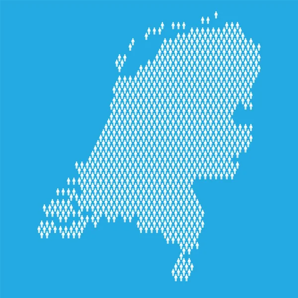 População neerlandesa. Mapa estatístico feito a partir de pessoas figura vara —  Vetores de Stock