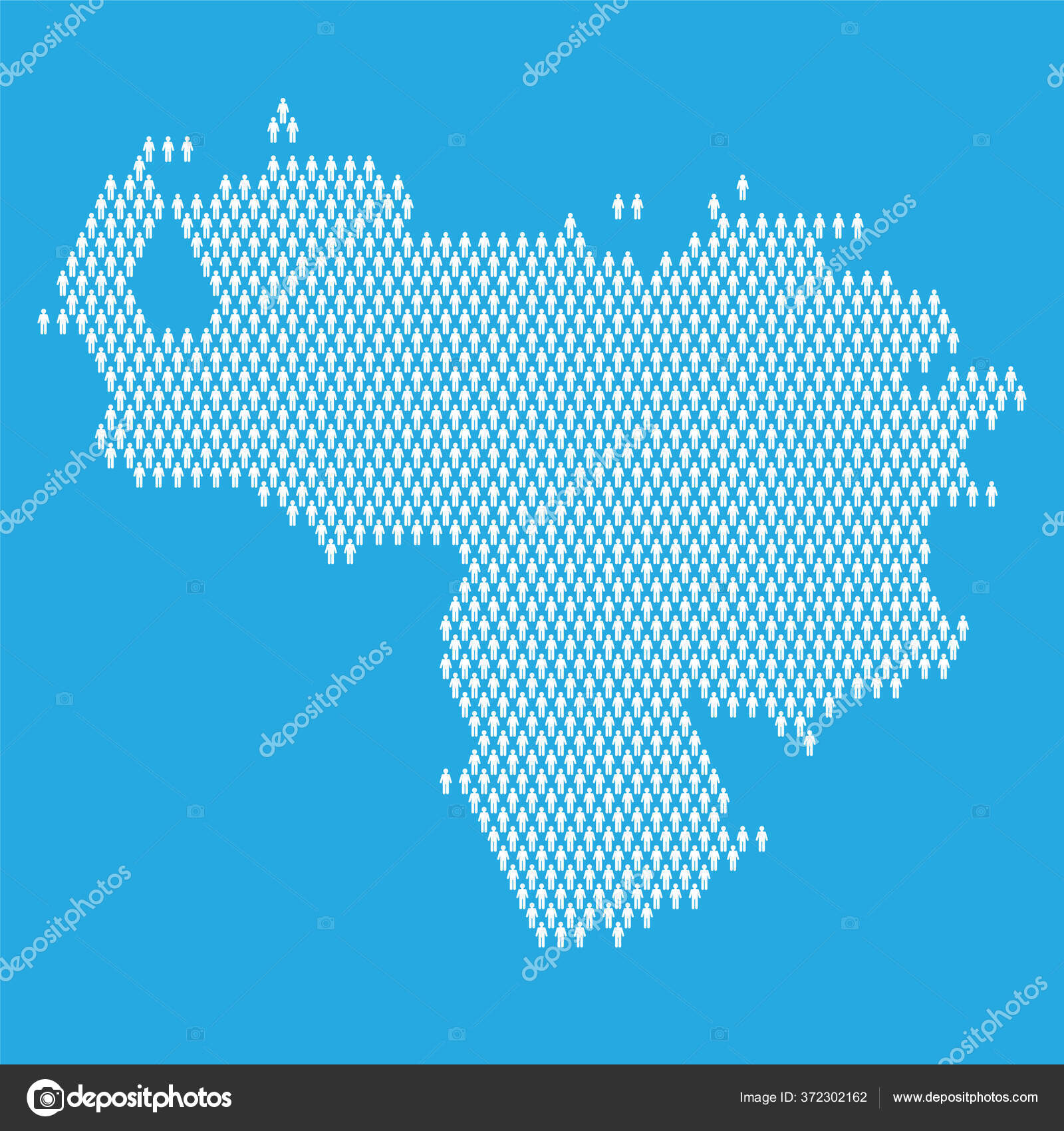 Venezuela population. Statistic map made from stick figure people Stock