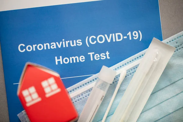 Coronavirus Covid-19 home test kit with swab and test tube — 스톡 사진