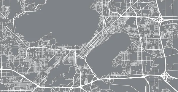 城市矢量城市地图麦迪逊，美国。威斯康星州首府 — 图库矢量图片