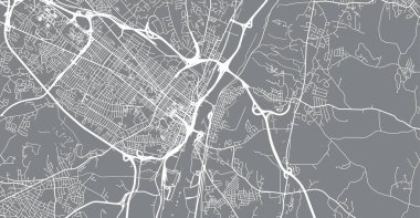 Albany 'nin şehir haritası, ABD. New York eyalet başkenti