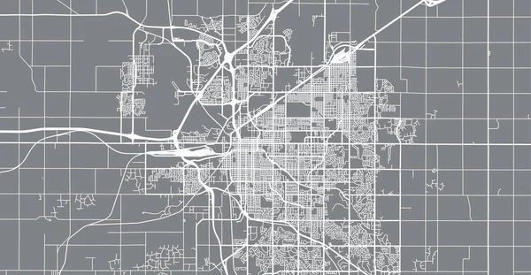 Městská vektorová mapa Lincolnu, USA. Hlavní město státu Nebraska — Stockový vektor