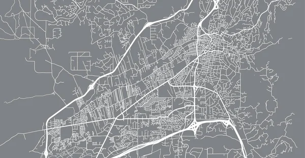 Urban vector city map of Santa Fe, USA. New Mexico state capital — Stock Vector