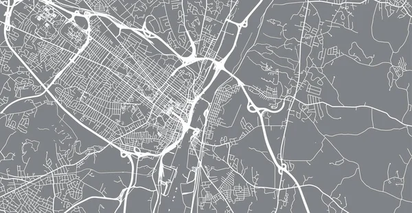 Carte de ville Albany, États-Unis d'Amérique. Capitale de l'État de New York — Image vectorielle