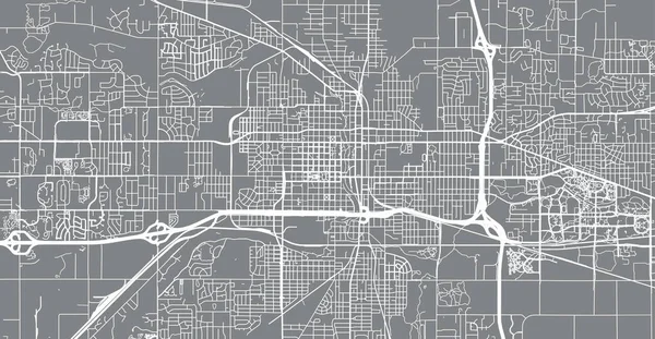 Mapa urbano de Lansing, Estados Unidos de América. Capital del estado de Michigan — Archivo Imágenes Vectoriales