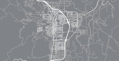 Carson City 'nin şehir haritası, ABD. Nevada eyalet başkenti
