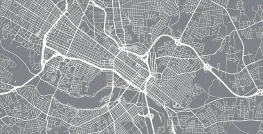 Richmond, ABD 'nin şehir haritası. Virginia eyalet başkenti