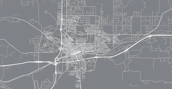 Mapa da cidade vetorial urbana de Cheyenne, Estados Unidos. Capital do estado de Wyoming —  Vetores de Stock