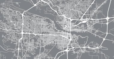 Little Rock 'ın şehir haritası, ABD. Arkansas eyalet başkenti