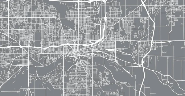 美国得梅因市的城市矢量城市地图。爱荷华州首府 — 图库矢量图片