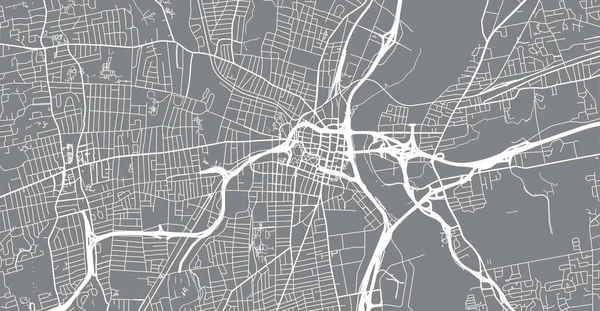 美国哈特福德的城市矢量城市地图。康涅狄格州首府 — 图库矢量图片