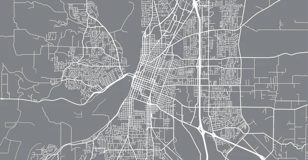 Mapa urbano de Salem, Estados Unidos. Oregon capital del estado — Vector de stock