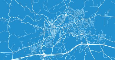 Frankfort 'un şehir haritası, ABD. Kentucky eyalet başkenti