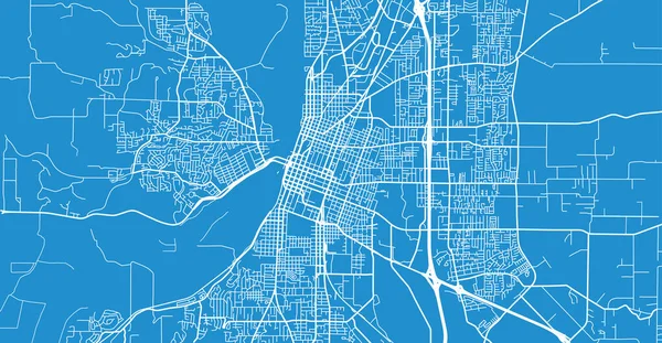 Městská vektorová mapa Salemu, USA. Hlavní město státu Oregon — Stockový vektor