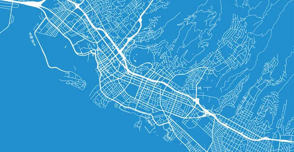 Mapa urbano de Honolulu, Estados Unidos de América. Hawái capital del estado — Archivo Imágenes Vectoriales