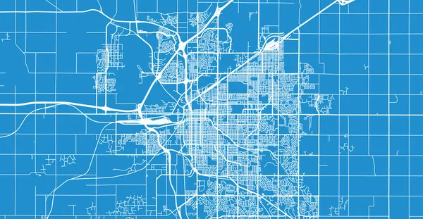 Městská vektorová mapa Lincolnu, USA. Hlavní město státu Nebraska — Stockový vektor
