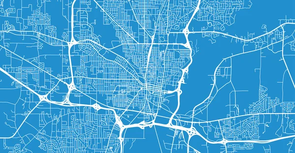 Városvektor város térképe Jackson, USA. Mississippi állam fővárosa — Stock Vector