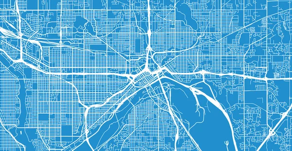 Stadtvektorkarte von St. Paul, USA. Hauptstadt des Bundesstaates Minnesota — Stockvektor