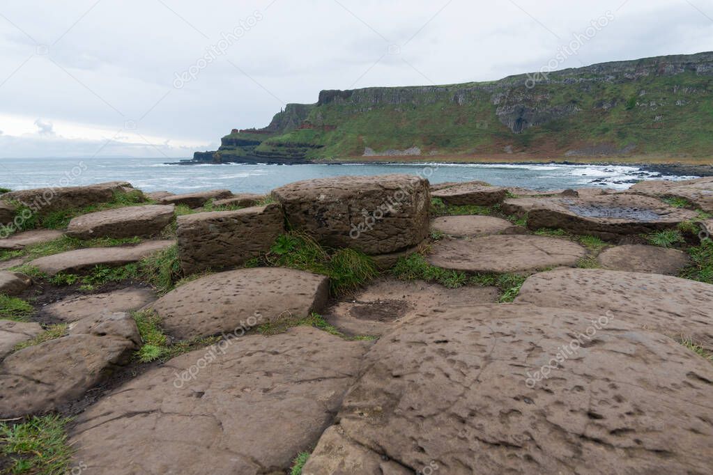 Landscape near the Giant's causeway in United Kingdom
