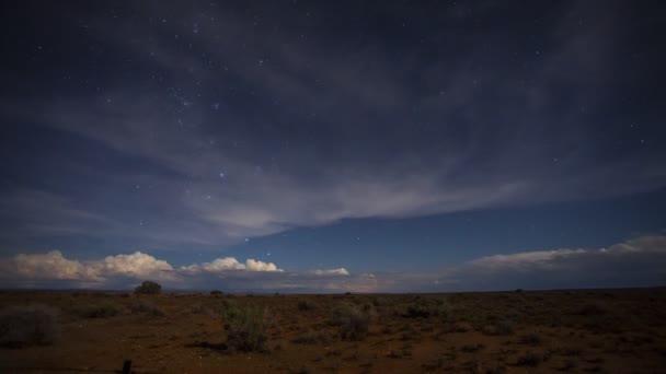 Νυχτερινό ουρανό με καταιγίδα δραστηριότητα στον ορίζοντα — Αρχείο Βίντεο
