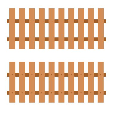 Beyaz arka plan üzerinde ahşap çit. ahşap çit seti.