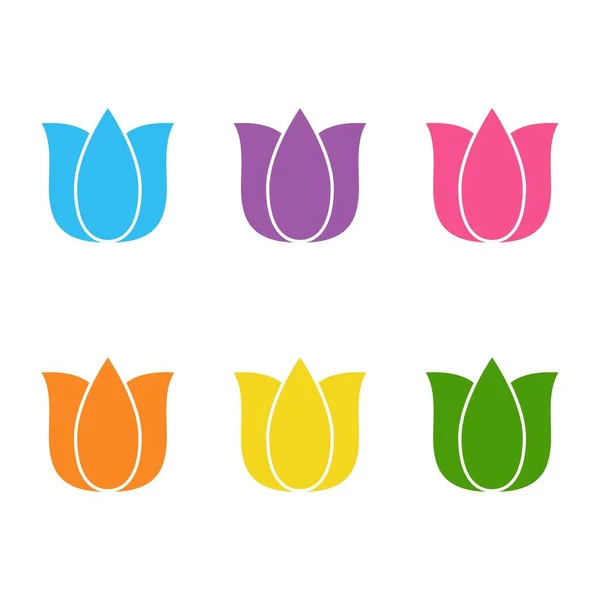 チューリップのロゴの花、モックアップ化粧品スパシンプルなエンブレム、創造的な美しさ化粧品サロンシンボル — ストックベクタ