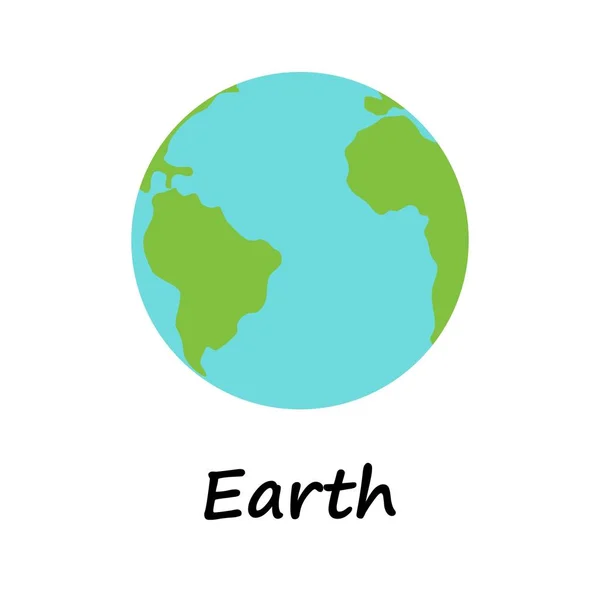 Jordglober isolerad på vit bakgrund. Platt planet Earth-ikonen. — Stock vektor