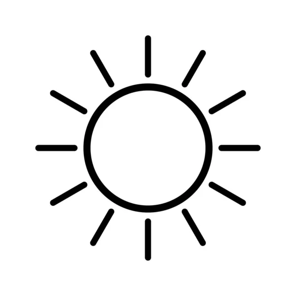 Sun Vector-ikonen. En symbol för det goda vädret och himlen på vit isolerad bakgrund. — Stock vektor