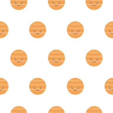 Cute venus planet pattern seamless vector repeat geometric for any web design on white background