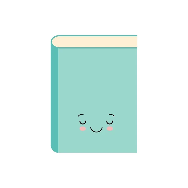 Lindo personaje de la mascota del libro de dibujos animados en kawaii estilo vector ilustración sobre fondo blanco — Vector de stock