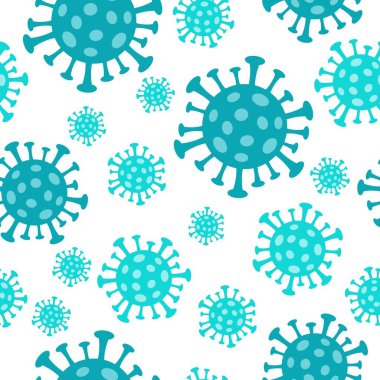 Seamless Coronavirus vector pattern. Sign of 2019-nCoV, MERS-Cov, Novel coronavirus.