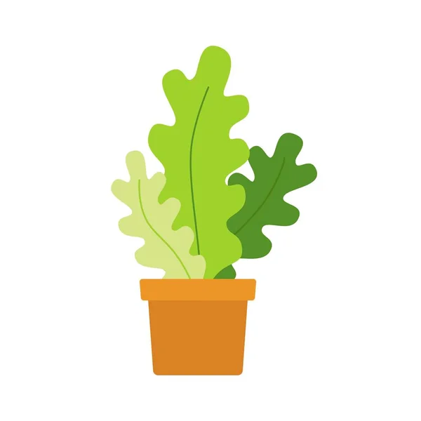 Icono de la maceta de la planta, planta de flor de vector, jardinería ilustración — Vector de stock