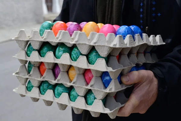 Stacks of stained eggs — Stock Photo, Image