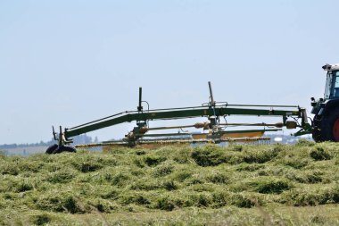 İki tekerlekli swather haymaking