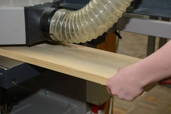 Carpenter planer board - close-up — Stock Photo, Image